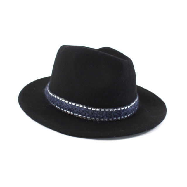 Wool Belted Hat-Black