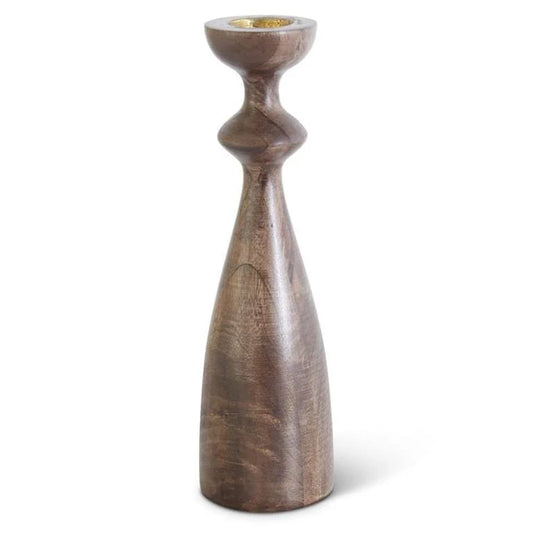 Hourglass Wood Candleholder - Tall