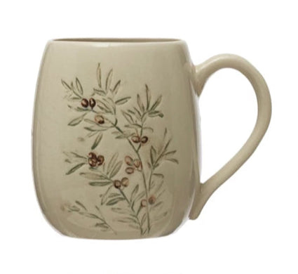 Debossed Stoneware Mug