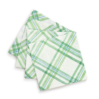 Plaid Fabric Cocktail Napkins