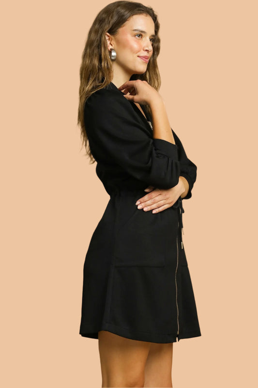 Luxeknit Zip-Up Mini Dress