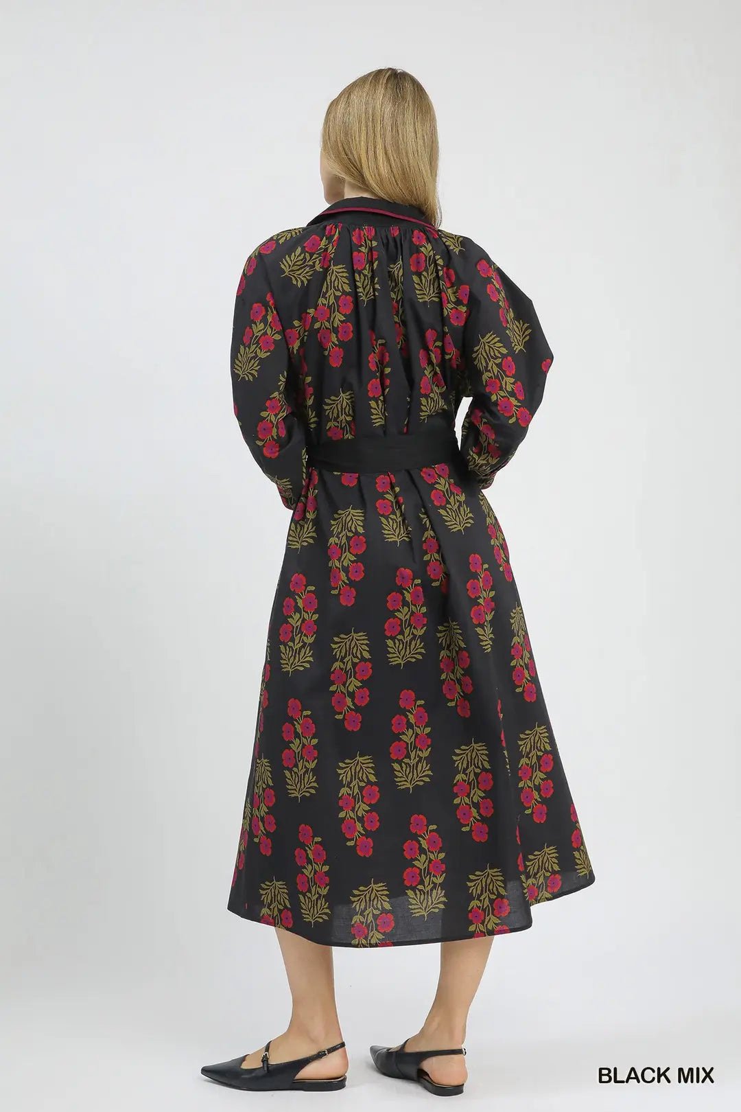 Floral Button-Front Dress