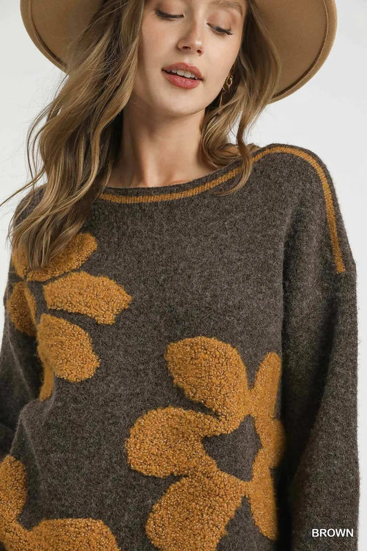 Floral Jacquard Knit Sweater