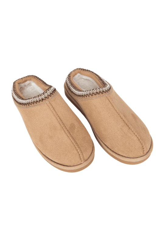 Embroidered Slip-On House Shoes