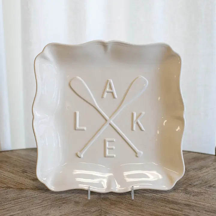 'LAKE' Oar Embossed Platter