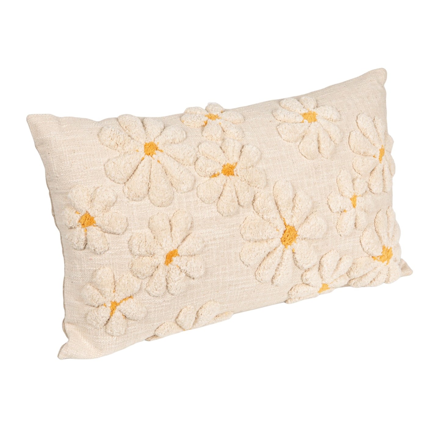 Tufted Flowers Lumbar Pillow