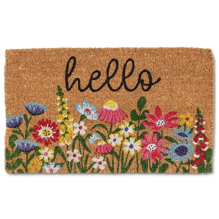 Bright Floral 'HELLO' Doormat
