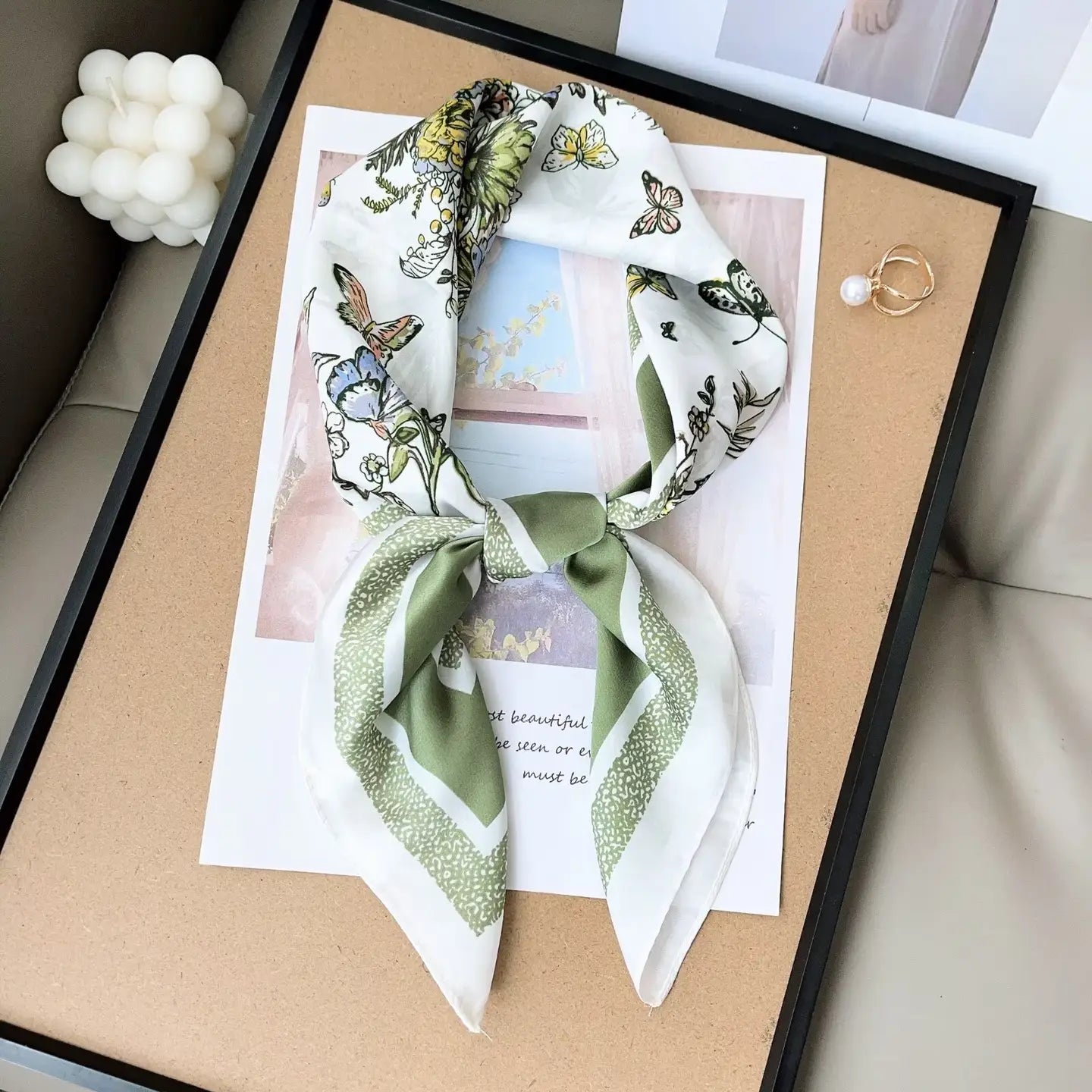 Butterfly-Floral Lightweight Scarf