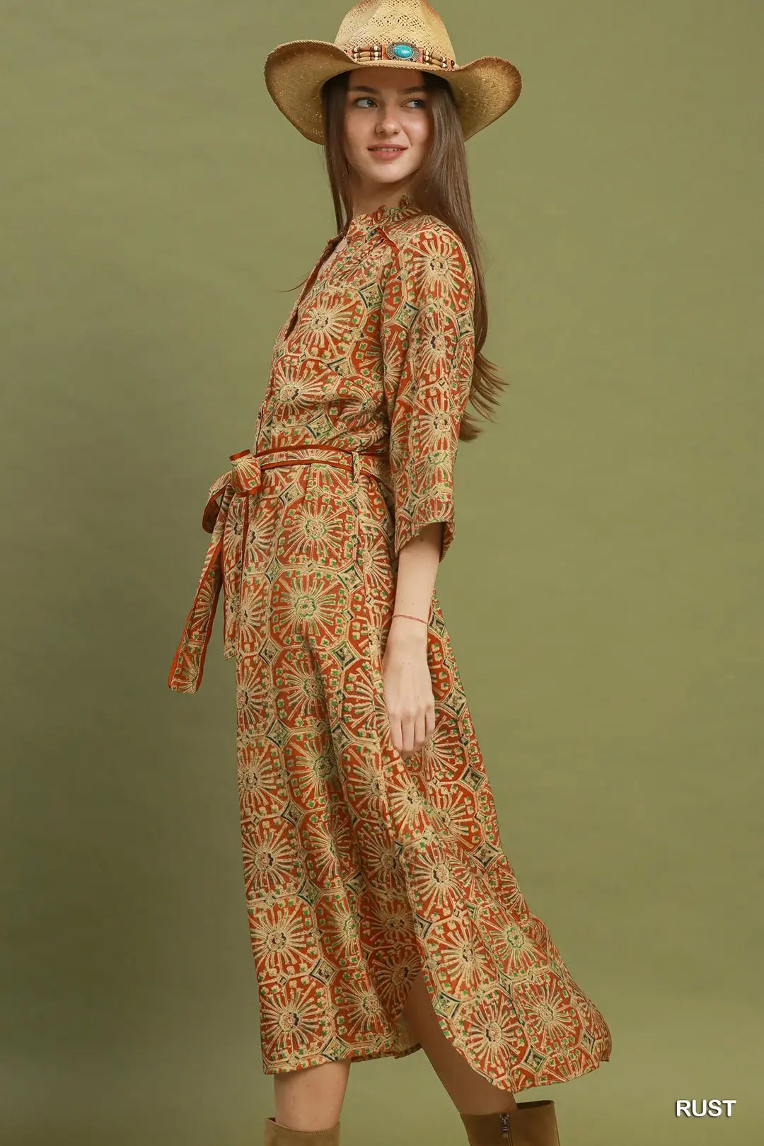 Abstract Print Tie-Dress