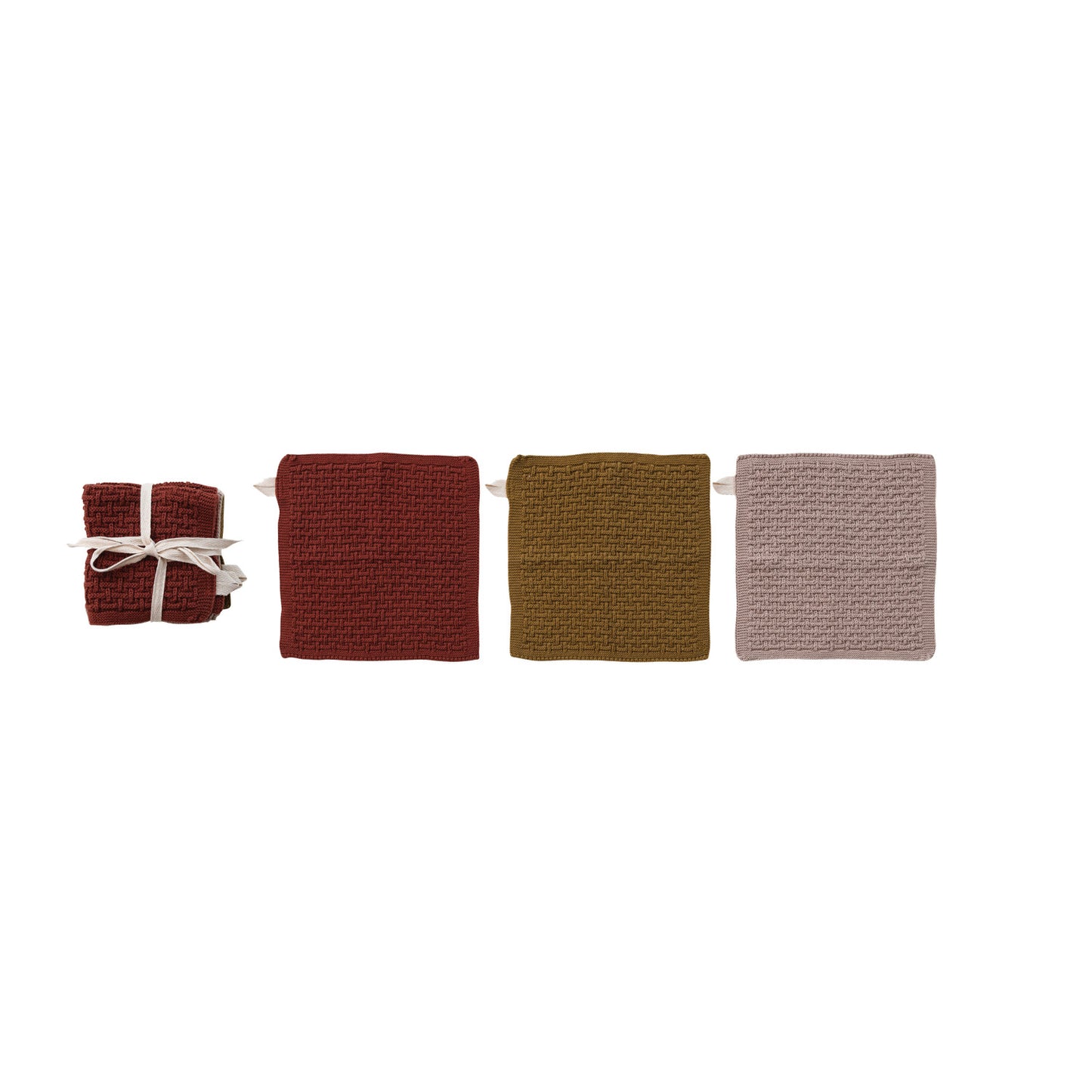 Knit Dish Cloths - 3 piece set