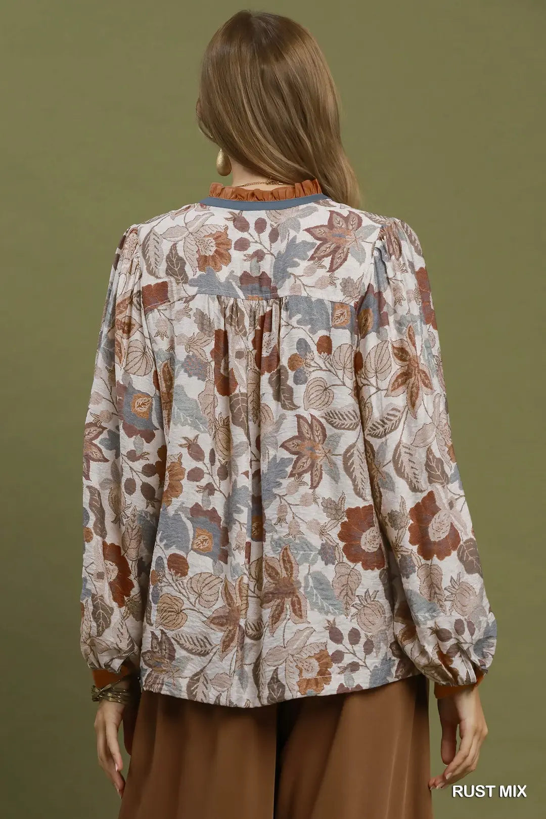 Rust Mix Floral Top