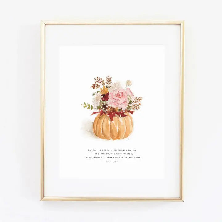 Pumpkin Bouquet Framed Print