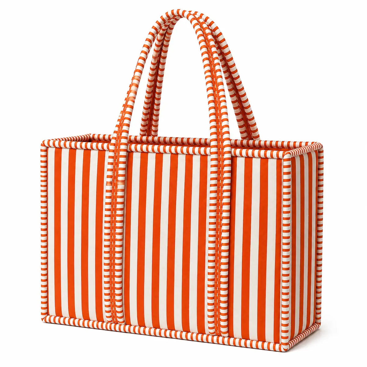 Orange + White Striped Mini Tote