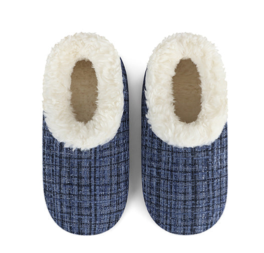 Sparkle Tweed Slippers - Blue