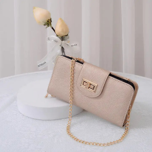 Turn-Lock Crossbody Wallet