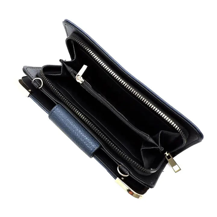 Turn-Lock Crossbody Wallet