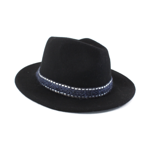 Wool Belted Hat-Black