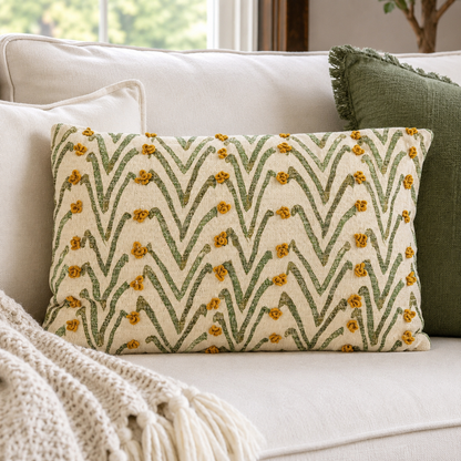 Floral & French Knot Pillow