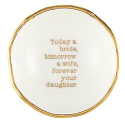 Gold Trim Jewelry Dish-Wedding