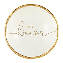 Gold Trim Jewelry Dish-Wedding