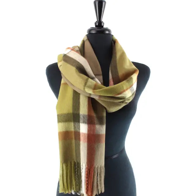 Fenella Fringed Plaid Scarf