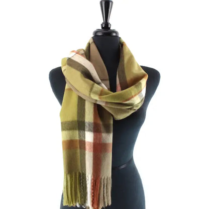 Fenella Fringed Plaid Scarf