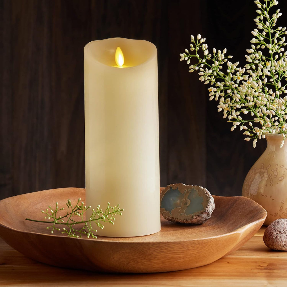 Luminara Ivory Pillar-3x8.5
