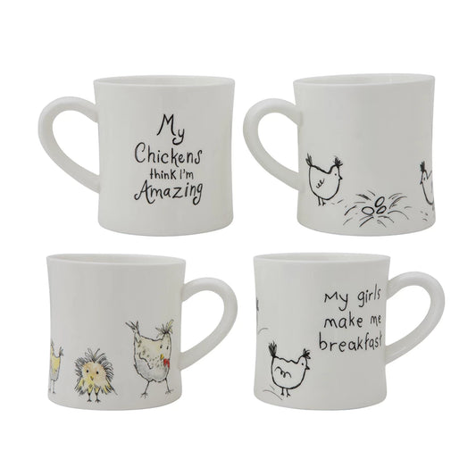 Chicken Stoneware Mugs