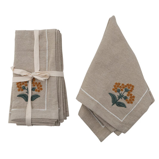 Embroidered Napkins - 4pk