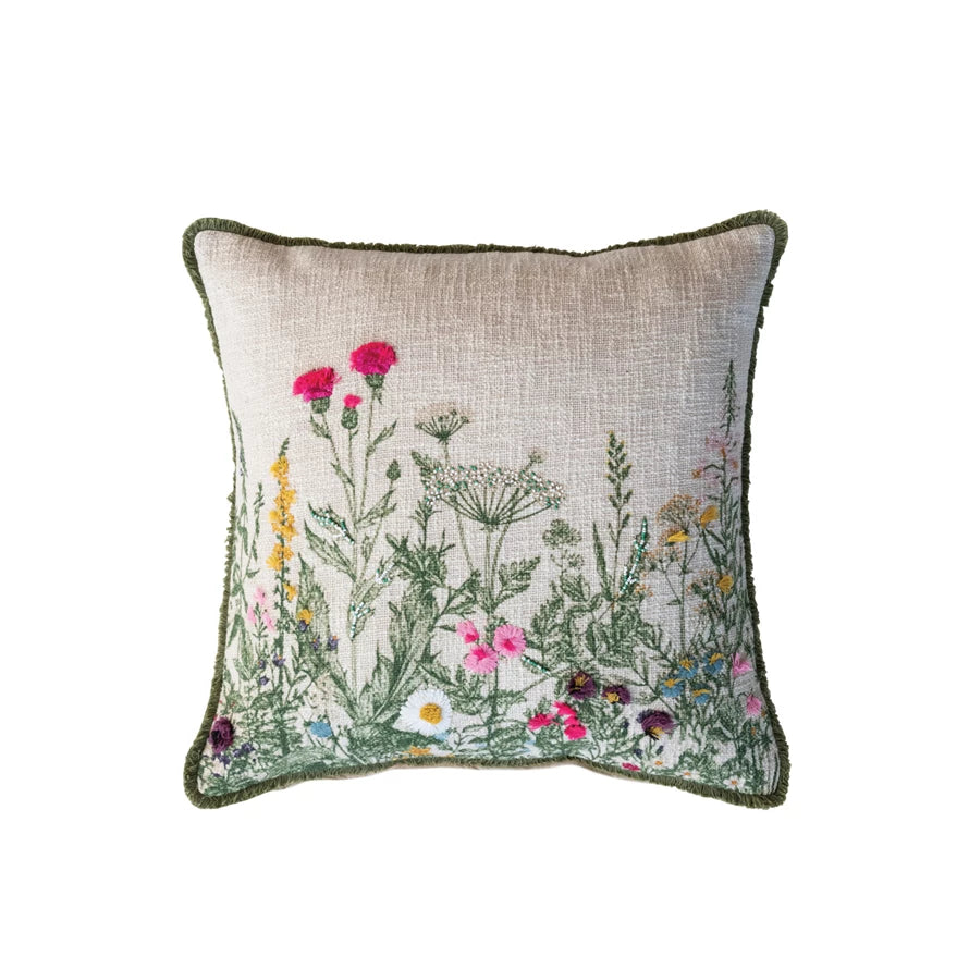 Embroidered Square 18" Pillow