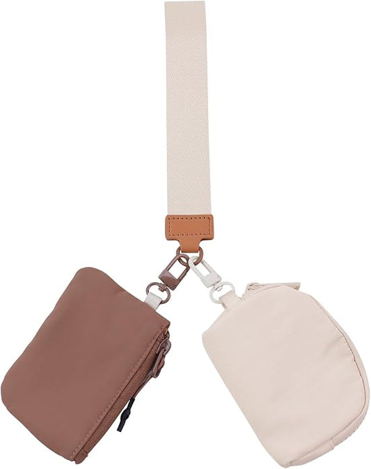 Dual Pouch Wristlet Keychain