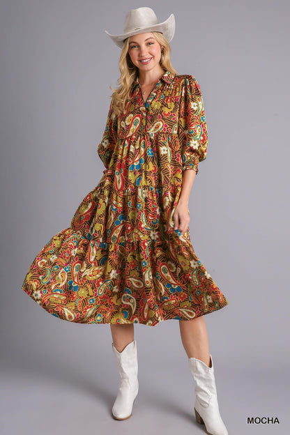 Paisley Print Dress