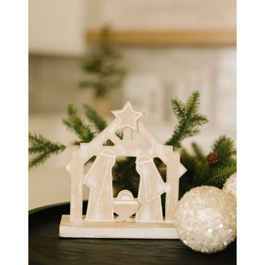 Wood Cutout Nativity Decor