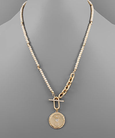 Coin Pendent/Glass Bead Necklace