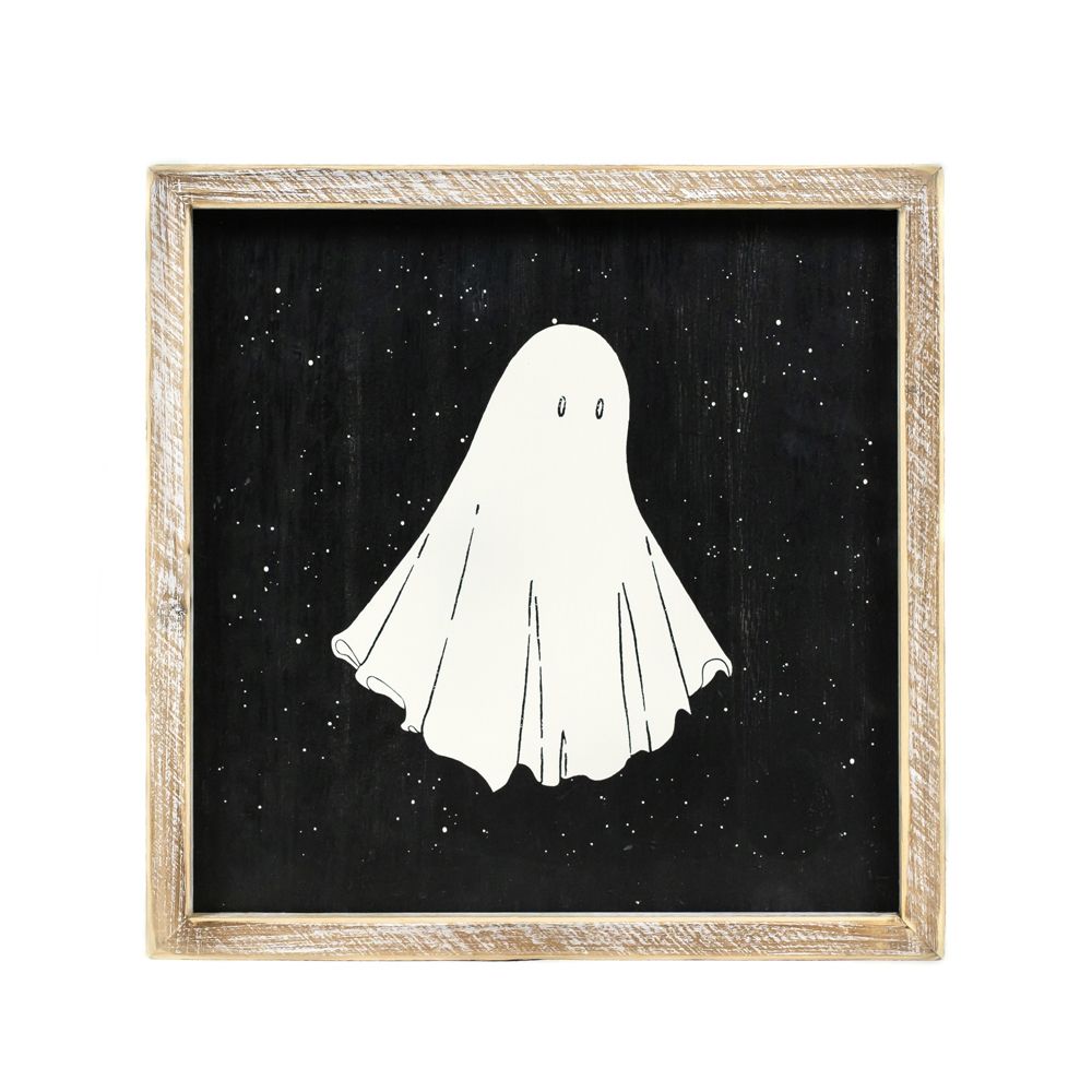 Ghost Wood Framed Sign