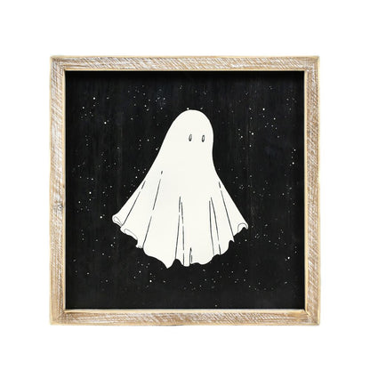 Ghost Wood Framed Sign