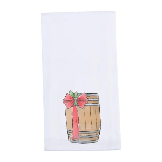 Christmas Barrel Tea Towel