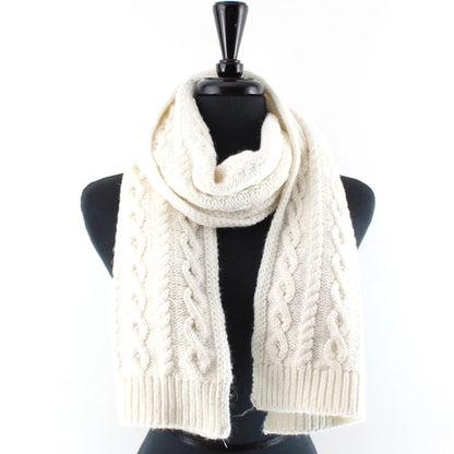 Cable Knit Woven Hat/Scarf Set