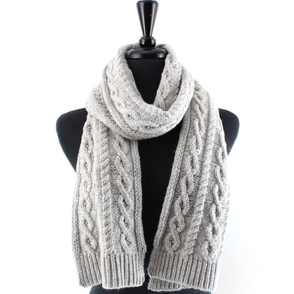 Cable Knit Woven Hat/Scarf Set