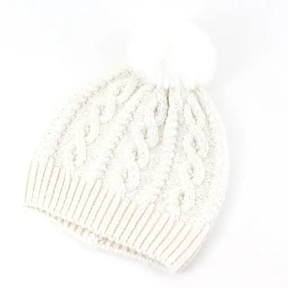 Cable Knit Woven Hat/Scarf Set