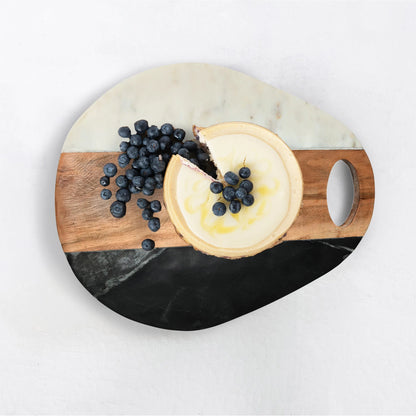 Marble + Acacia Cutting Board