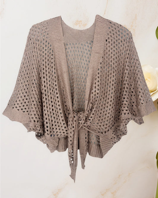 Eyelet Open-Knit Cardigan