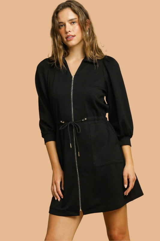 Luxeknit Zip-Up Mini Dress