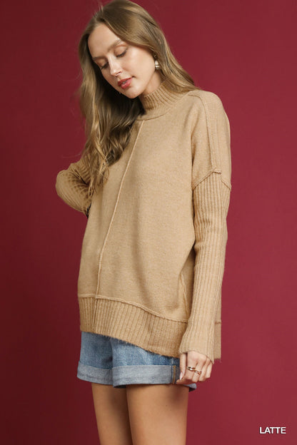 Mock-Neck Pullover Sweater
