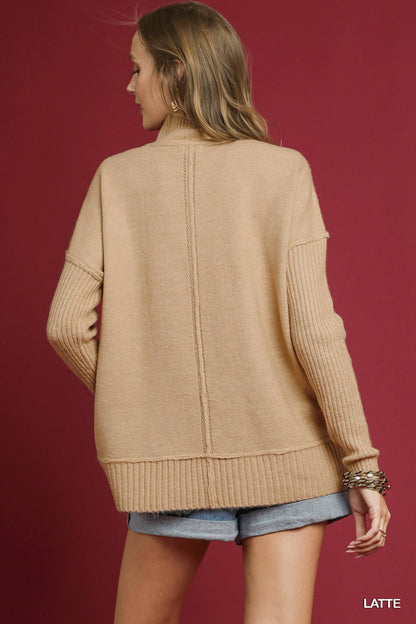 Mock-Neck Pullover Sweater