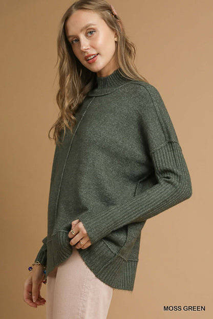 Mock-Neck Pullover Sweater