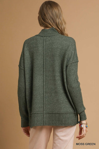 Mock-Neck Pullover Sweater