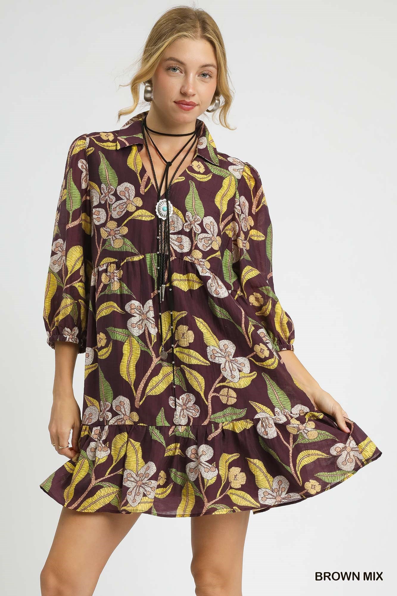 Tropical Floral Mini Dress