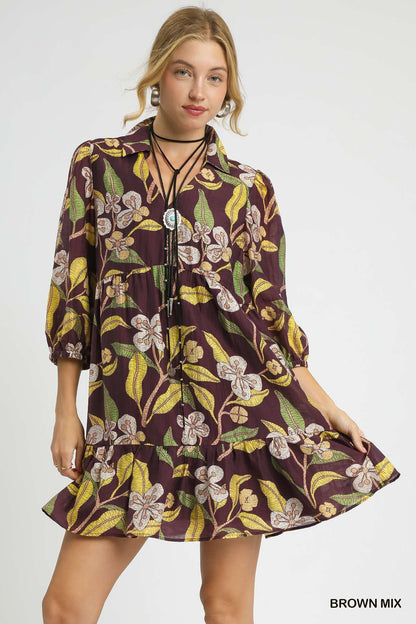 Tropical Floral Mini Dress