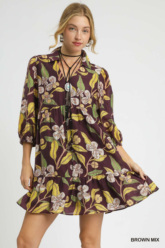Tropical Floral Mini Dress
